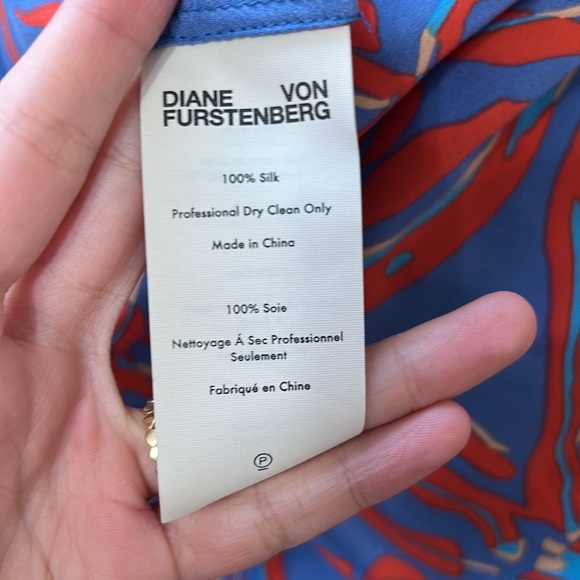 NWOT DVF Silk Dress M Long Sleeve Asymmetric Hem Elsden Wrap Maxi Tie High Low - Picture 4 of 5